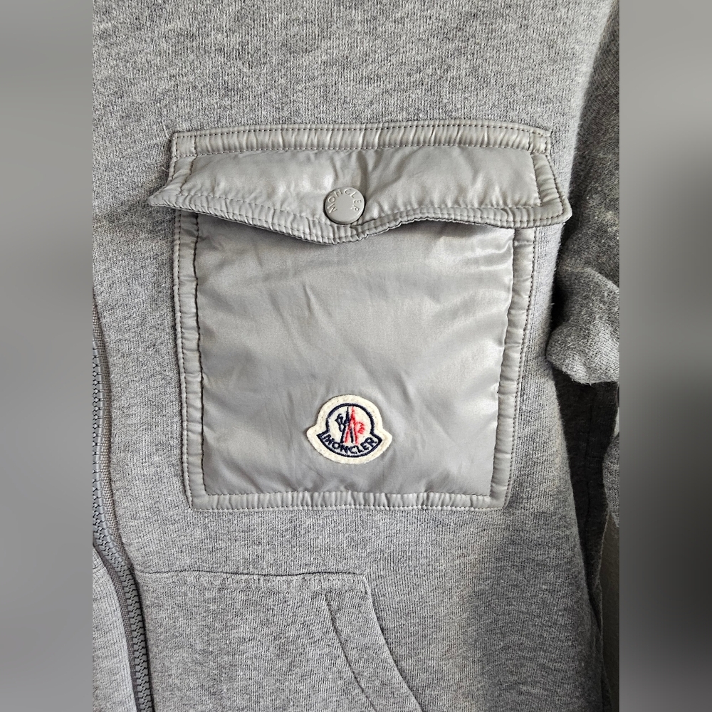 Moncler Boy's Gray Hoodie 100% Cotton Size 14 - Picture 3 of 11